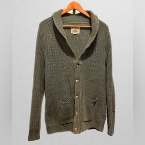 O’Hanlon Mills Birdseye Stitch Cardigan with a Modern Shawl Collar